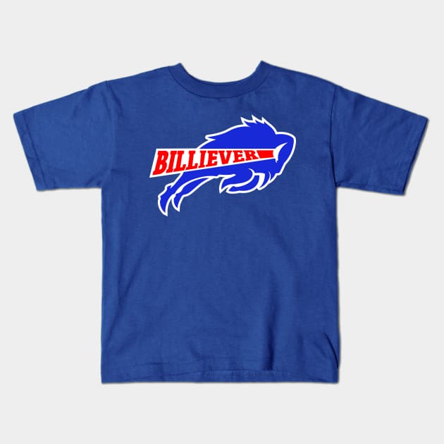 WNY Pride - Billiever - Buffalo Football Kids T-Shirt by Vector Deluxe